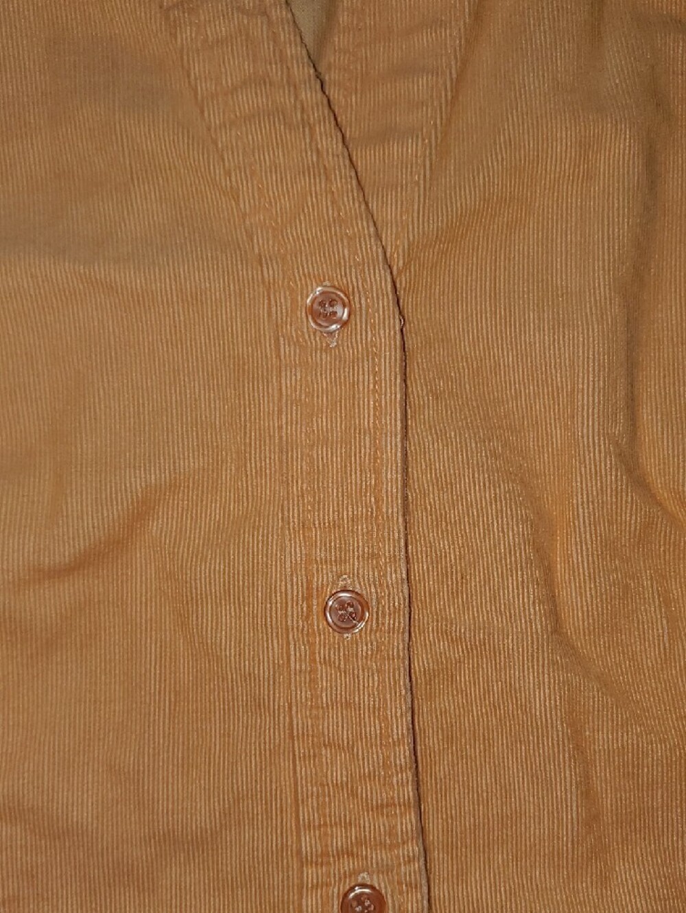 Peach Button-Up Corduroy Shirt - Picture 9 of 9